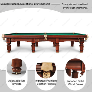 Bàn gỗ nguyên khối cao cấp 8ft 9ft 12ft, bàn chơi game kiểu Nga, mặt đá phiến và đệm cao su, giá cả cạnh tranh - Product Image 5