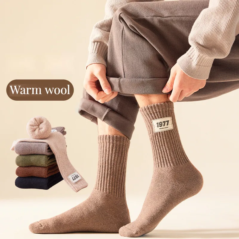 Мериносовая шерсть толстые зимние теплые носки для мужчин и женщин