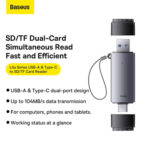 用于笔记本电脑配件的usb-a & Type-C至SD/tf卡读卡器智能读卡器防丢失存储卡适配器 - Product Image 2