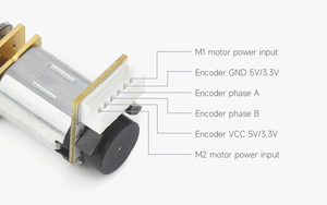 Motor de engranaje de metal N20 DC 6V con codificador magnético de Sensor Hall para Arduino Mini Robot 2WD de autoequilibrio