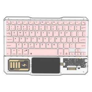 Nuevo teclado inalámbrico transparente de cristal para iPad, tableta, dispositivos Android, 2,4G + BT, modelo Dual, teclado de oficina silencioso - Product Image 6