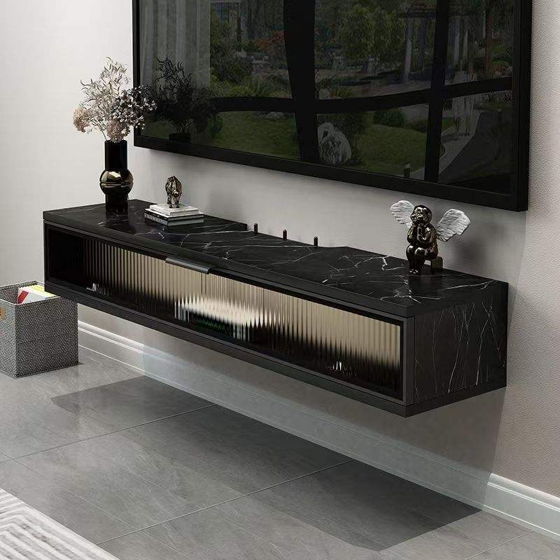 Puerta de gabinete de mármol negro Top + glass