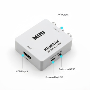 HDMI 3RCA dönüştürücü için Mini 1080P Video bölücüler ve dönüştürücüler için TV/PS3/DVD/VCR (Pal/NTSC) CVBS adaptörü ile - Product Image 2
