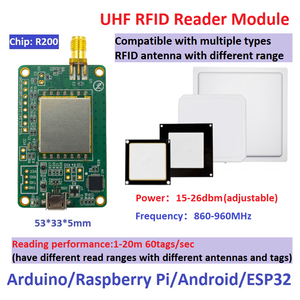 Módulo lector RFID UHF R200 con interfaz Micro USB y TTL UART | Lector RFID de largo alcance para Raspberry Pi y sistemas integrados