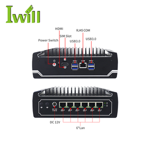 VPN In-tel i5-8250U i7-8550U Fanless Industrial Desktop Computer 6LAN Thin Client PC Firewall Router Pfsense Mini PC - Product Image 3