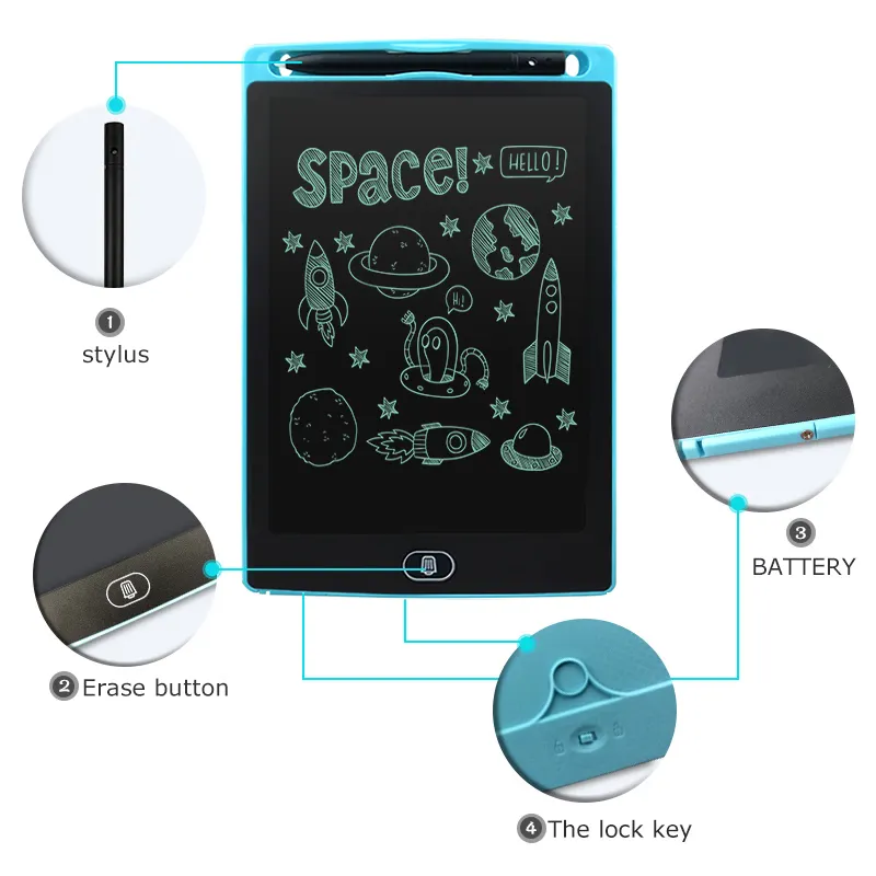 Toptan dijital elektronik grafik Lcd yazma Tableta çocuk çocuk eğitim çizim tableti