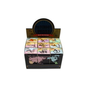 2021 Wooden and Metal Brainteasers Unique Brain Teasing <strong>Challenges</strong> <strong>Match</strong> Box Puzzle Display Box with 54pcs - Product Image 1