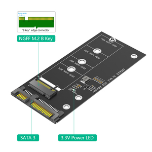 M.2อแดปเตอร์การ์ดอะแดปเตอร์ NGFF เป็น SATA คีย์ B & M SSD แปลง M2 NGFF เป็นไดรเวอร์2.5นิ้ว SATA III - Product Image 3