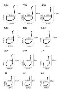 1 #-6 #, 1/0 #-10/0 # bán buôn 7384 Thể Thao Vòng tròn móc câu cá nước mặn mạnh Carbon thép bạch tuộc bù đắp móc Jig fishhooks - Product Image 2