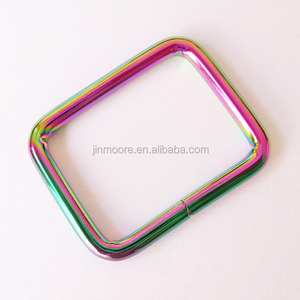 Rainbow Metal <strong>Rectangle</strong> Ring <strong>Buckles</strong> Webbing Strap <strong>Loops</strong> Adjuster <strong>Square</strong> <strong>Buckle</strong> for Bags - Product Image 3