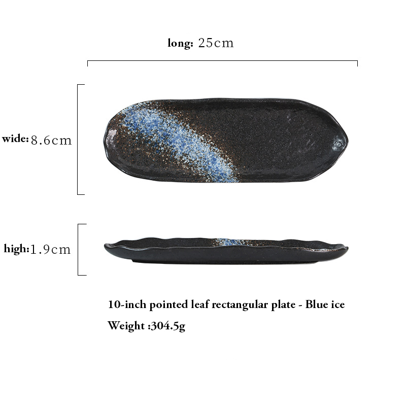 10-inch pointed leaf plate - Blue ice