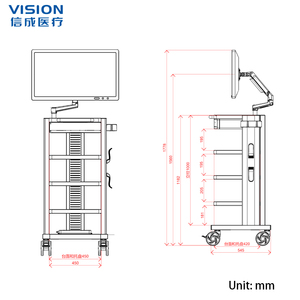Có thể điều chỉnh độ nét cao nội soi bệnh viện Xe đẩy 4 im lặng bánh xe nhôm xây dựng bền thiết kế nhẹ cho - Product Image 6