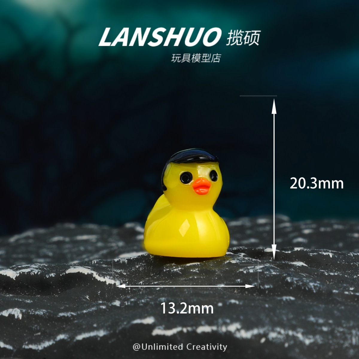 Duck figurine with pot lid head H-1462-02