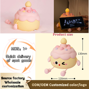 Sevimli silikon Modern tasarım doğum günü gece lambası LED Patting algılama bebek dokunmatik zamanlayıcı için orta ölçekli odalar mum kek hediye - Product Image 2