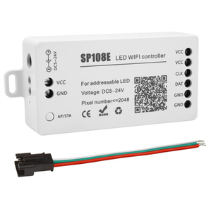 Eann DC5-24V SP108E Wi-Fi светодиодный контроллер Диммер для WS2811 WS2815 WS2801 SK6812 WS2813 SK9822 APA102C RGB светодиодные пиксели - Product Image 1
