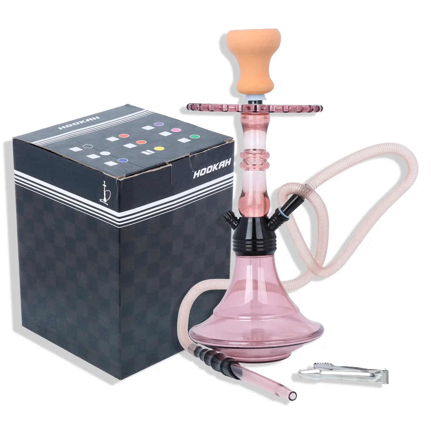 Grosir Kit Hookah Shisha Kaca Aksesori Merokok Set Kotak Kemasan Portabel