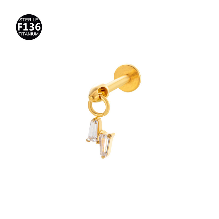 Deux pendentifs quadrilatères dorés