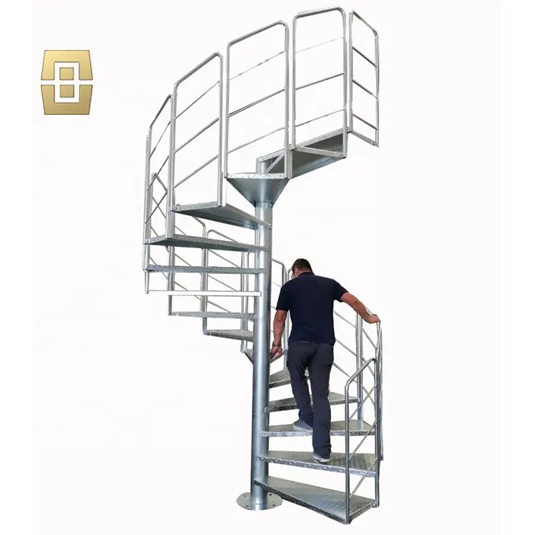 Escalera de espiral de hierro forjado, diseño para exteriores