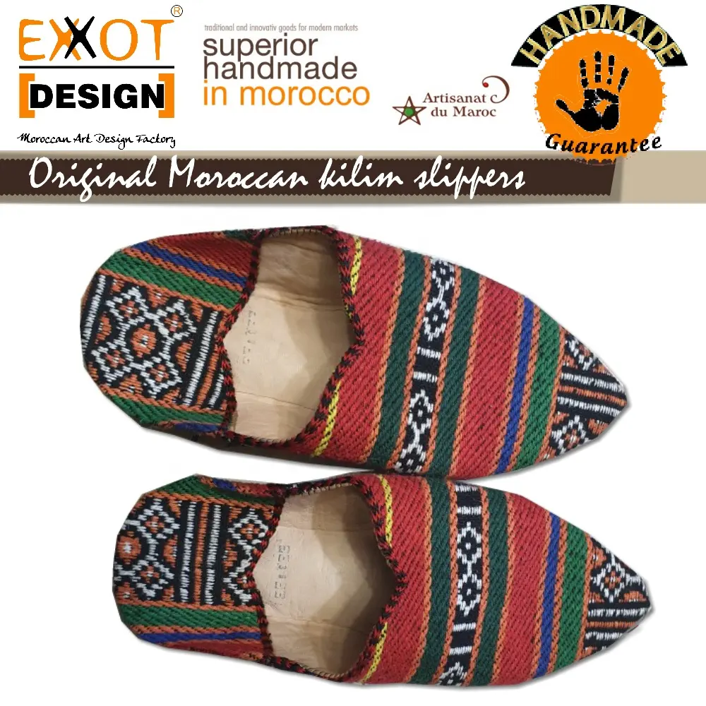 Zapatillas de cuero originales para hombre kilim babouche