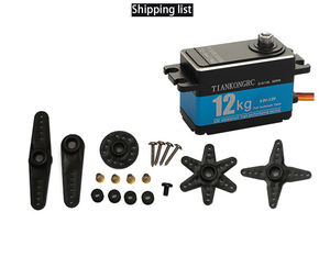 전체 알루미늄 12KG 디지털 서보 360 270 180 도 금속 기어 방수 모터 1:10 1:8 RC 자동차 드리프트 로봇 헬리콥터 DIY - Product Image 3