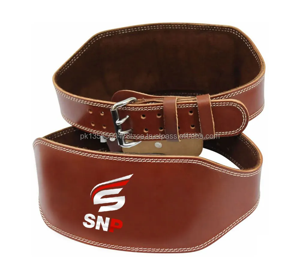 Custom gym leather weightlifting belt for heavy weight lifting / exercise activities at gym with back support