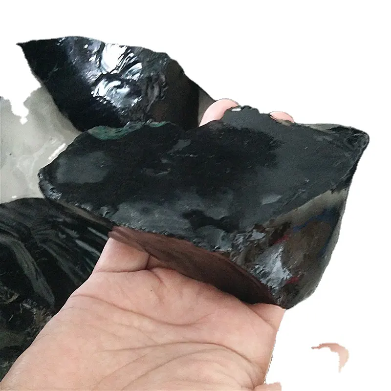 Rocas de obsidiana negra, lúmenes rugosos de obsidiana para curación, tamaño personalizado