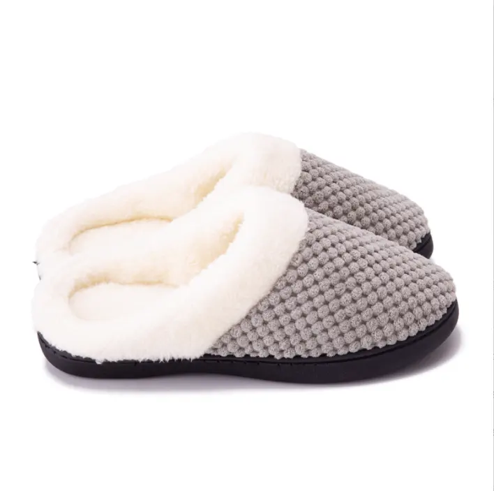 Home Slippers Comfortable Memory Sponge Slippers Wool fuzzy lining shoes
