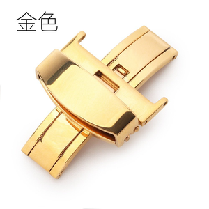 Cierre desplegable de acero inoxidable, hebilla de cierre de reloj de repuesto para correas de reloj de cuero, 4 colores - Product Image 4