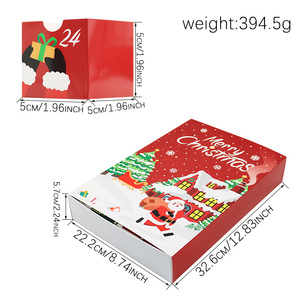 Cross-Biên Giới Mới 1-24 Giáng Sinh <span class=keywords><strong>Advent</strong></span> Lịch Phù Hợp Với Tráng Giấy Vuông Kẹo Cổ Phiếu Cho Gifting Bao Bì Cứng Nhắc Dập Nổi - Product Image 5