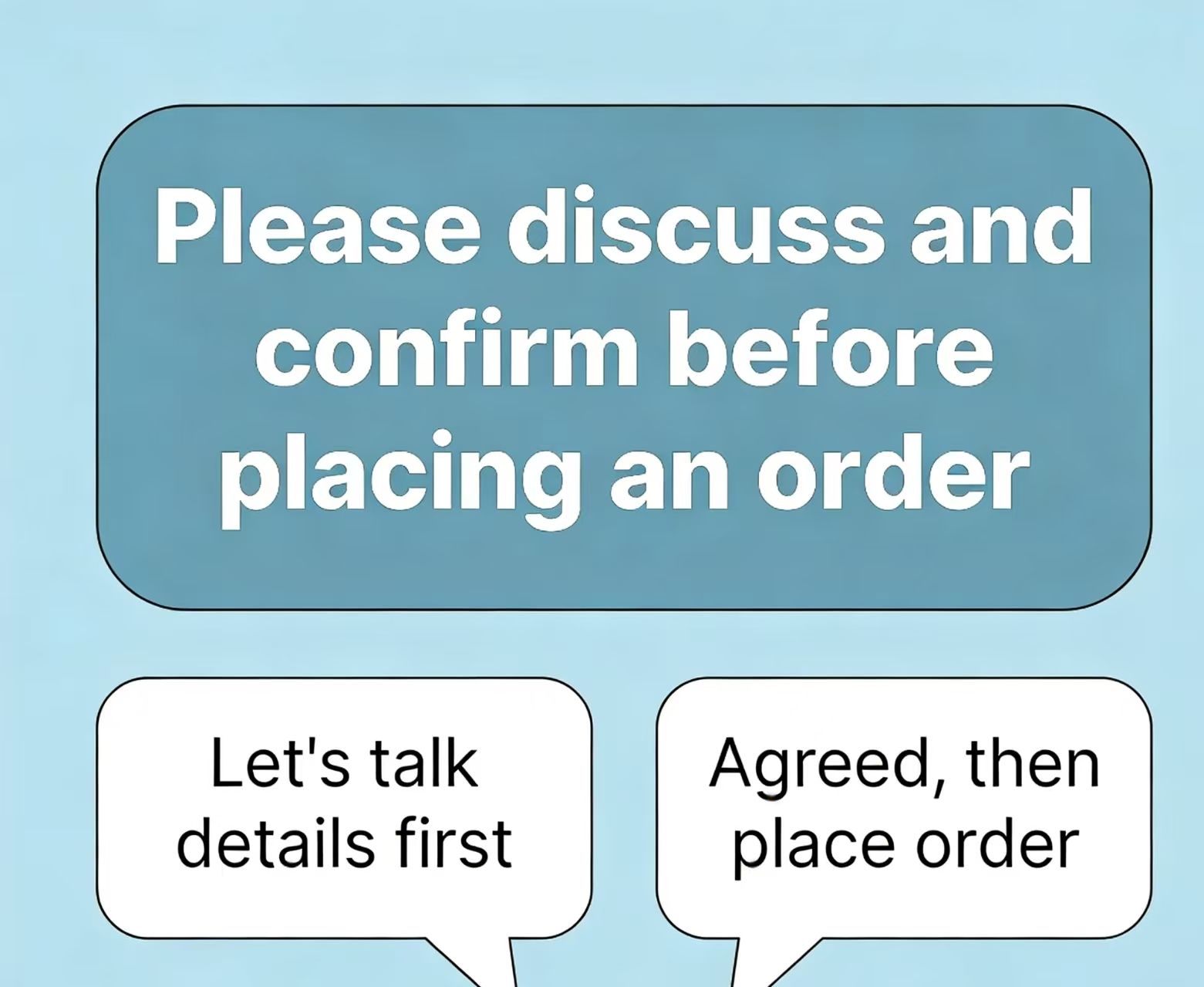 Veuillez ne pas passer la commande directement.