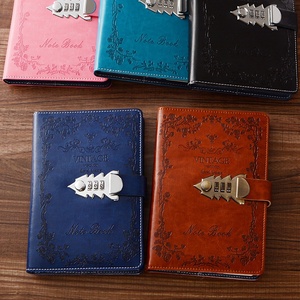 PU Farbe Leder Vintage Tagebuch Notizbuch mit Schloss Tagebuch mit Code Schloss Tagebuch Notizbuch mit Schlüssels chloss - Product Image 5