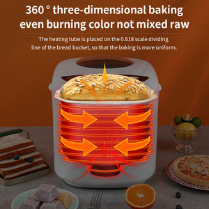 Kitchen Automatic Bread Machine 19 <strong>Programs</strong> /3 Adjustable Crust Control Bread Making Machine 650-900g (1.5Lb, 2.0Lb) 700w - Product Image 2