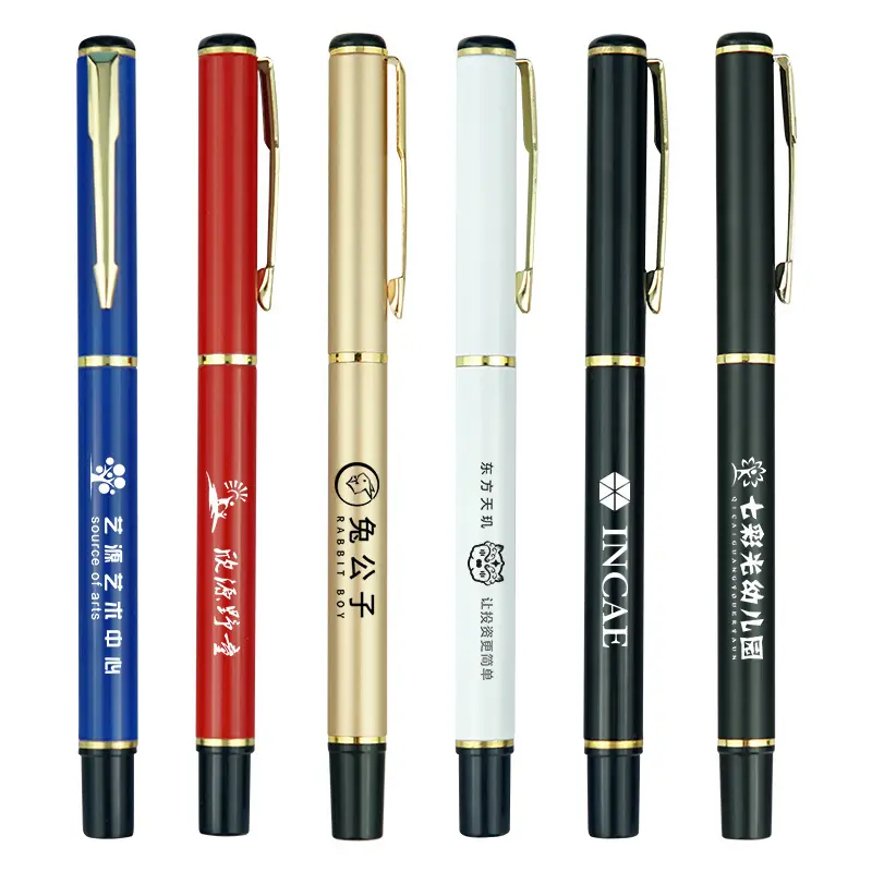 Bolígrafo De Metal de alta calidad para negocios, Bolígrafo de punta de rodillo de Metal de alta calidad con logotipo personalizado, tinta de gel