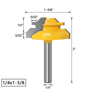 45 derece gömme zıvana ağaç İşleme araçları ile 1/2 1/4 kolu dik açı yönlendirici ahşap kesici freze kesicisi OEM/ODM desteklenen - Product Image 6