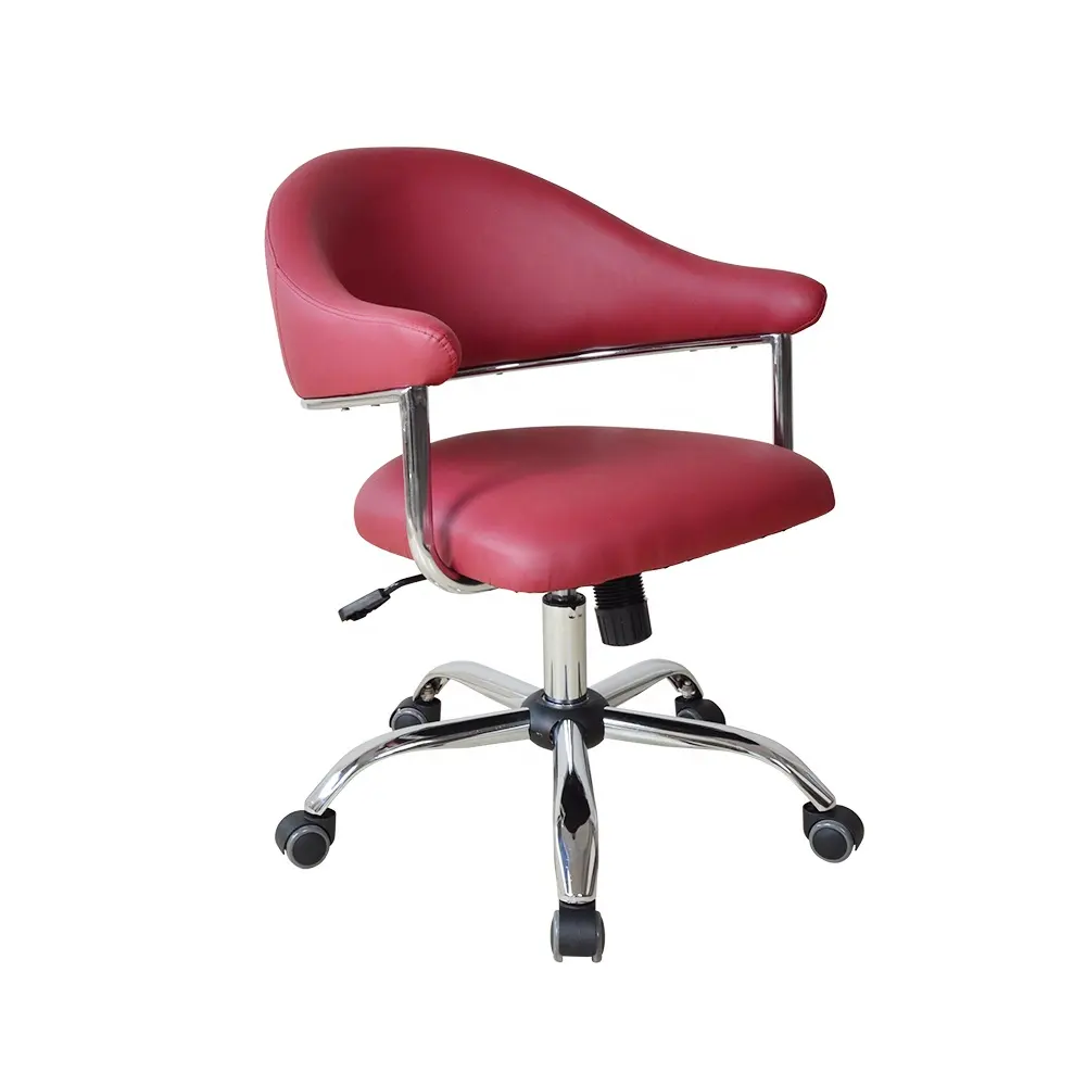 Cadeiras de barbeiro giratórias vermelhas, cadeiras de barbeiro de salão de beleza com roda