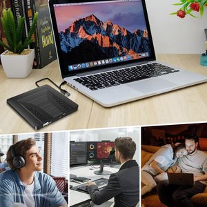 超薄EDD35外置DVD驱动器类型-C + USB3.0光学光盘/DVD-RW刻录机刻录机阅读器播放器，适用于Mac Win11笔记本电脑
