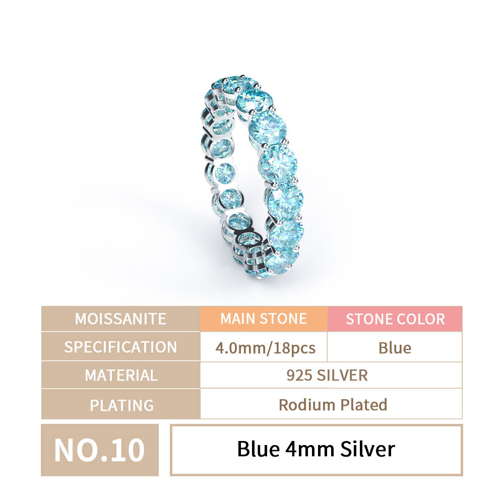 Blue 4mm Silver