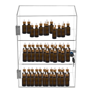 Kilit ve tuşları ile çok fonksiyonlu güvenli akrilik vitrin, 3 katlı tezgah kilitleme vitrin - Product Image 4