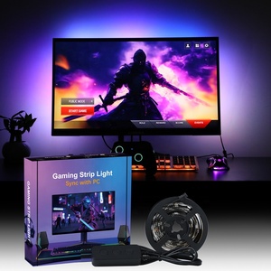 Gaming Ambient PC Backlight Music Color Sync 5V Powered RGBIC <strong>LED</strong> Strip Monitor Backlight for Computer 24 - 34 Inch Screen - Product Image 1
