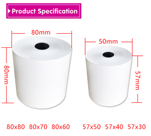 Pos自动柜员机用自粘收据57X50Mm毫米热敏纸卷 - Product Image 3