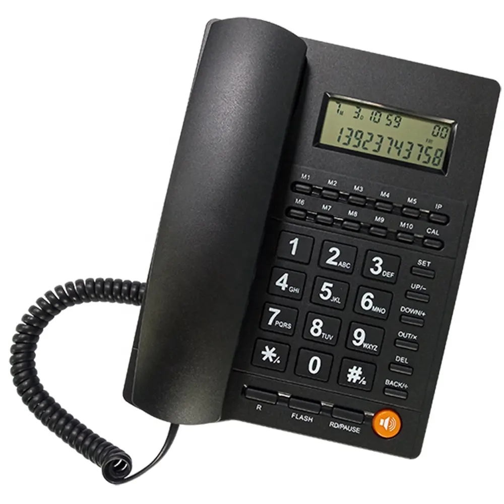 Barato identificador de llamadas de teléfono analógico con las manos-libre + 10 memoria llaves