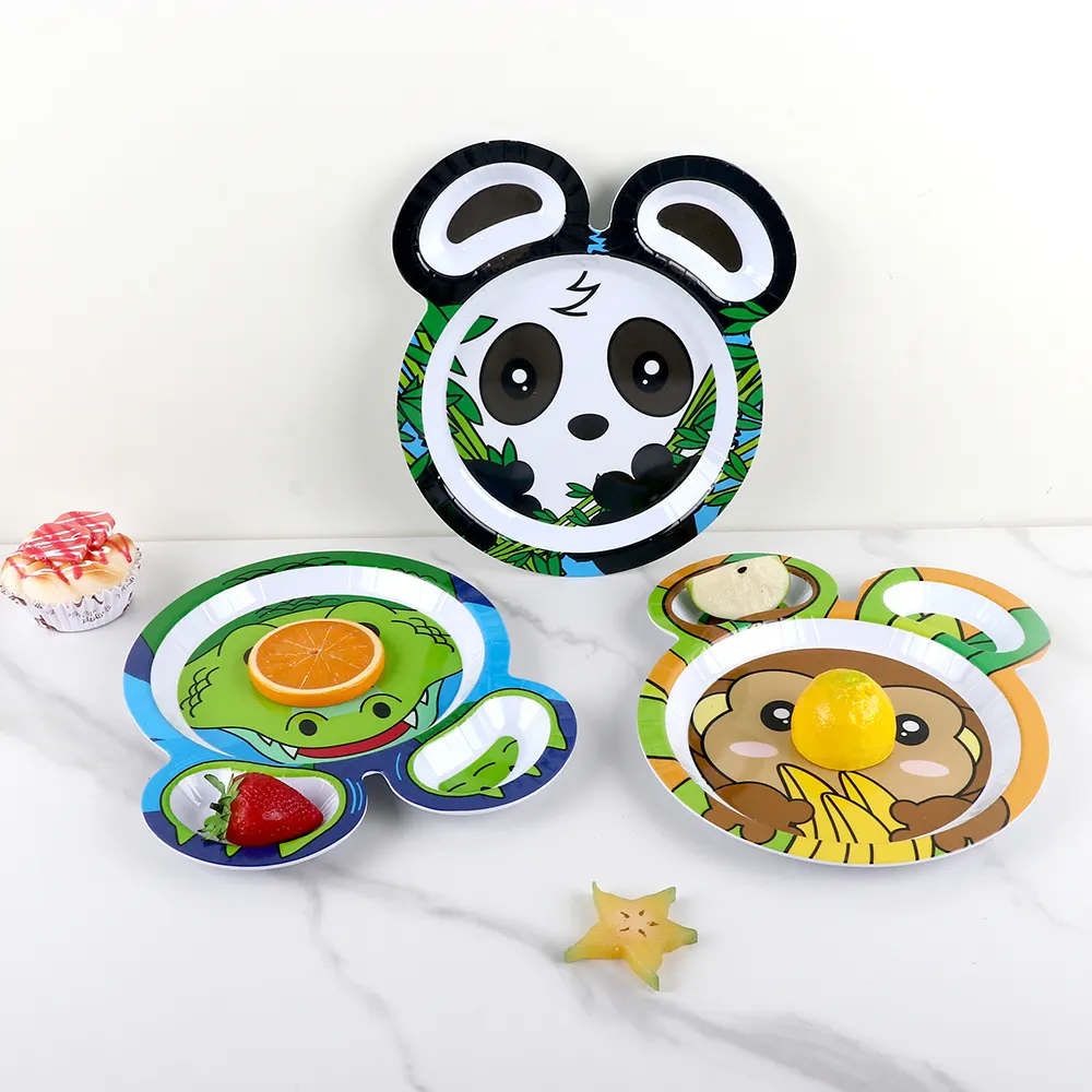 Bán buôn dao kéo dễ thương phim hoạt hình trẻ em dao kéo bát muỗng nĩa melamine tấm bộ đồ ăn phù hợp cho mẫu giáo