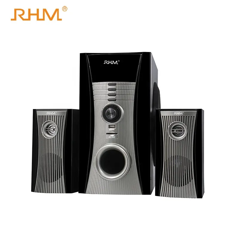 Caixa de som profissional portátil ragm mini 2.1 ch com usb/fm/bt