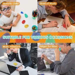 צעצוע להפגת מתחים לילדים, מרקם סיליקון רך, אבן דחיסה, בלוק להפגת מתחים, צעצועי פידג'ט, אבן חושית לגילאי 3-6 - Product Image 4