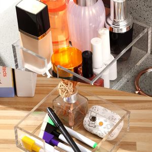 Bền vuông rõ ràng Memo Sheets Organizer Acrylic <span class=keywords><strong>notepad</strong></span> Box cho bàn phụ kiện - Product Image 5