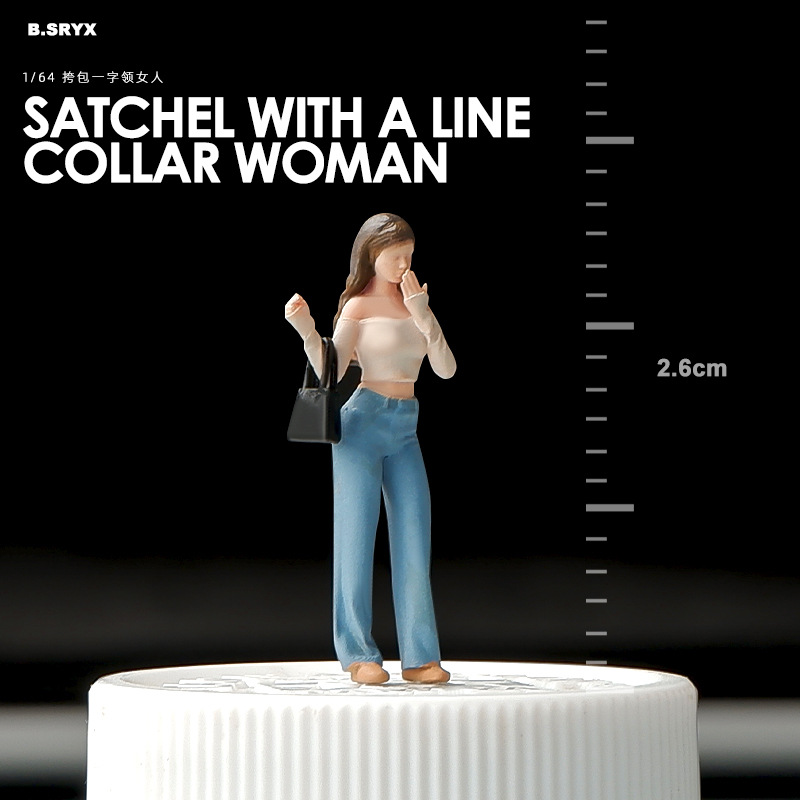One-word collar woman-satchel-detachable