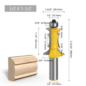 1PC 1/2 Shank Carbide Tipped đặc biệt cao đúc lan can <span class=keywords><strong>Router</strong></span> bit cho cửa sổ vỏ ván chân tường chế biến gỗ phay Cutter - Product Image 5
