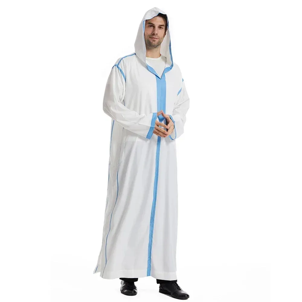Eid con capucha Turquía Kaftan ropa islámica caftán árabe medio disfraces bata Dubai Arabia Abaya hombres musulmanes Jubba Thobe vestido