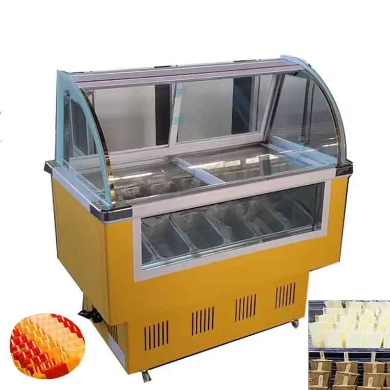 Eisdose Gefrierschrank Maschine Eiscreme-Anzeige Kühlschrank Gelato Eiscreme-Anzeige Gefrierschrank