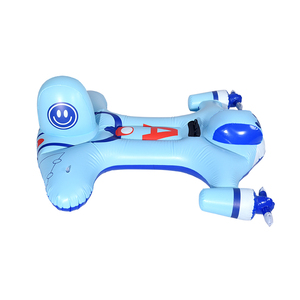 子供のためのカスタムインフレータブルプールフローティングプールフロートインフレータブルアイランドフローティングラウンジでの戦闘機ジェット形状の乗り物 - Product Image 4